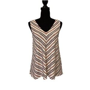 Gap Striped V Neck Sleeveless Knit Top size Small S